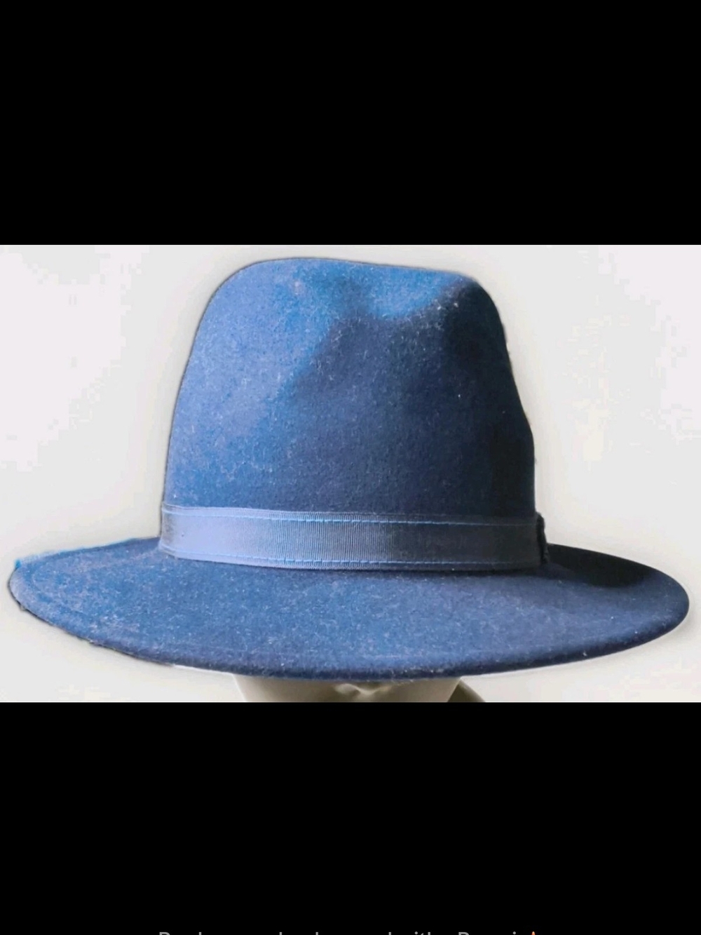 Men's Classic Wool Felt Fedora Hat in Navy